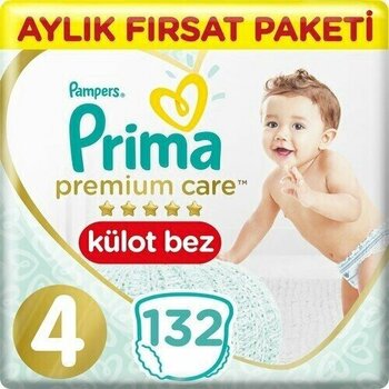 Prima Premium Care Külot Bebek Bezi 4 Beden Aylık Fırsat Paketi 132 Adet 9-15 Kg