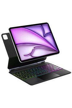 TOKQI İpad Air 13 Inç M3 2025 Uyumlu Manyetik Işıklı Magic Keybord Ultra Klavye
