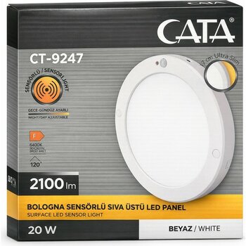 Cata CT-9247 Sensörlü Sıva Üstü Tavan Armatürü - Beyaz-6500K