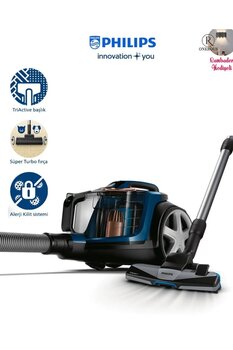 Philips 7000 Serisi PowerPro Max - Üstün Performanslı 900W Motor, Yüksek Emiş Gücü+Turbo Başlıklı Süpürge