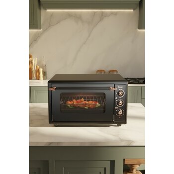 Fressi FR-MF01 Vintage Retro 46 Litre Turbo, Lambalı, Termostatlı, Saatli Midi Fırın 2000W - Siyah