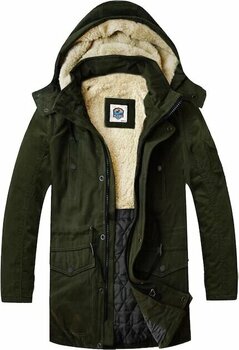 Slim Fit Çıkarılabilir Kapüşonlu Gabardin Uzun Parka Kaban Haki 2xl