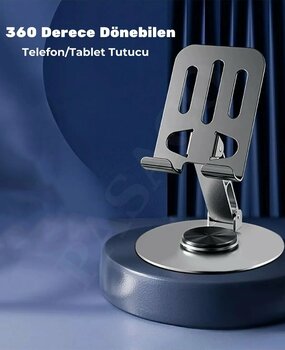 PASACO Yüksek Kaliteli Metal Katlanabilir 360 Dönebilen Ayarlanabilr Telefon Tutucu Masa Üstü Tablet Standı