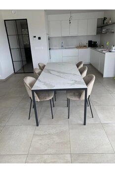 Home Mermer Yemek Masası -Mermer Salon Masası -Traverten Masa