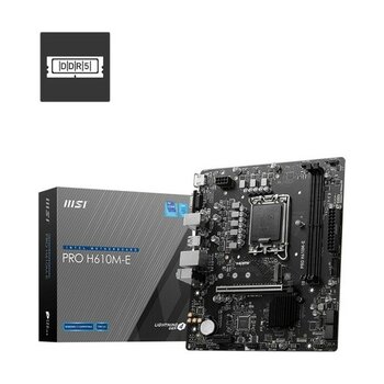 mb pro h610m-e soket 1700 ddr5 5600mhz(oc) hdmı vga m.2 usb3.2 1x 1g lan matx ıntel anakart