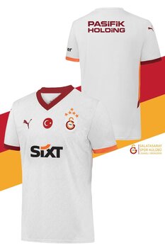 Galatasaray Orijinal Lisanslı 2024/25 5 Yıldızlı Beyaz Deplasman Taraftar Forma XL Beden