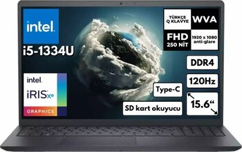 Dell Inspiron 3530 Intel Core i5-1334U 64 GB 512 GB SSD 15.6 inç 1920 x 1080 Intel Iris Xe Graphics Dizüstü Bilgisayar
