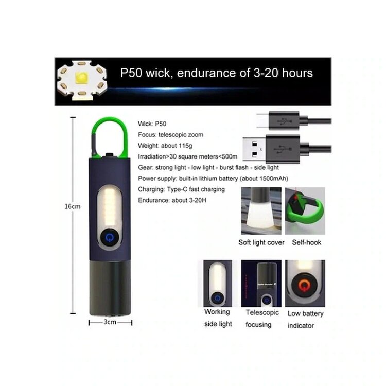 Wondernest Xh-p50 1500mah Su Geçirmez Dış Mekan Feneri