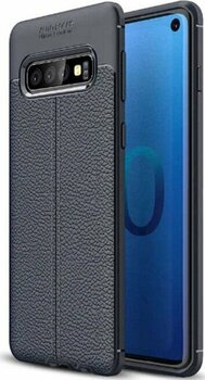 Samsung Galaxy S10 Plus Kılıf Deri Tarzı Niss Silikon Case Kırmızı Kırmızı