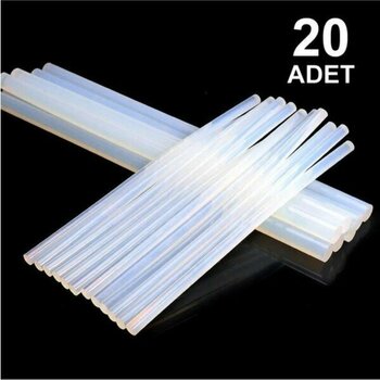 20 Adet, Ince Silikon, Sıcak Silikon, 7 Mm, Şeffaf Mum Silikon, Sıcak Yapıştırıcı (20'li Paket)