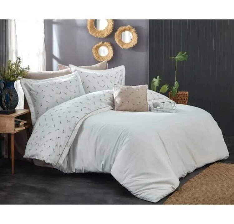 Nazik Alesta Krem Vizon Saten 200 x 220 cm Nevresim Takımı