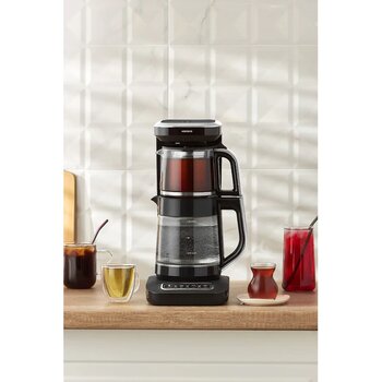 Karaca Çaysever Robotea Pro 4 In 1 Konuşan Cam Çay Makinesi Black Chrome