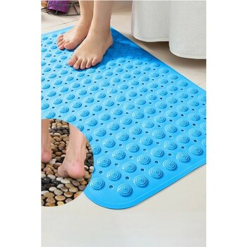 Kaydırmaz Silikon Banyo Matı 40X80CM, Güvenli ve Konforlu Duş Deneyimi - Ahşap - Ceviz - Seçenek 1