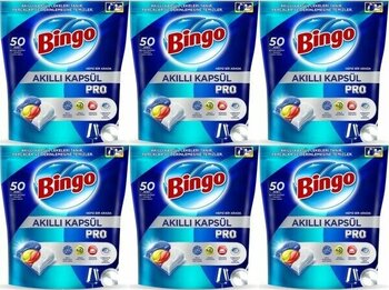 Bingo Akıllı Kapsül Pro Bulaşık Makinesi Deterjanı Tableti 300 Adet Limon Kokulu (6 Paket*50)