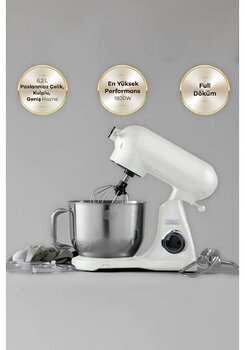 Karaca Powercast Chef 1800 W 6.2 LT Döküm Stand Mikser ve Mutfak Şefi