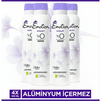 Emotion Violet Kadın Alüminyumsuz Vegan Deodorant 4X150 ml - 600 ml