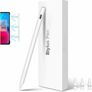 NovStrap iPad Pro 12.9 3/4/5/6/7 Nesil M4 ile Uyumlu Tablet Kalemi Pencil Avuç içi Reddi Manyetik Şarj - Beyaz