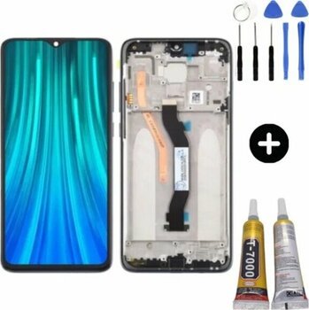 Xiaomi Redmi Note 8 Pro Uyumlu Çıtalı Hk Lcd Ekran Dokunmatik Siyah + Montaj Seti Çok Renkli