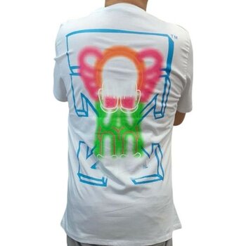 Off-White Erkek Yuvarlak Yakalı Yazılı Baskılı Kısa Kollu Beyaz Tişört Ety-Wht - M