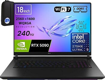 Asus Rog Strix Scar 18 Intel Ultra 9 275HX 64GB Ram 4tb SSD RTX5090 175W 18'' Inç Wqxga 240Hz WIN11 Pro G835LX-SA155 + Elektropasaj Çanta - 4 TB - 64 GB