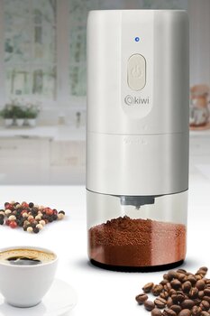 Kiwi Şarjlı Kahve ve Baharat Öğütücü Beyaz