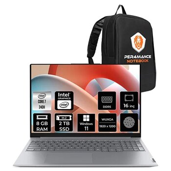 Lenovo ThinkBook 16 Gen 8 21sh009gtxp404 Core 7 240h 16" 8GB 2 TB SSD Fhd+ W11p Taşınabilir Bilgisayar-PER4 Çanta