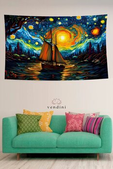 Vendini Kaliteli Kumaş , Canlı Renkler Duvar Örtüsü Duvar Halısı Wall Tapestry