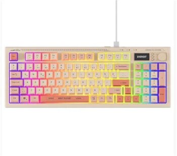 Everest Kb-79 Sılent Pro Bej-Pembe-Turuncu Sessiz Rgb Q Membrane Oyuncu Klavyesi