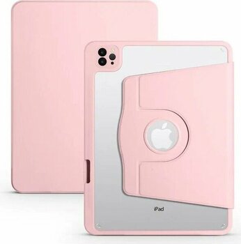 Techno Guru Apple iPad 10.2 (8.nesil) Pembe Termik Kalem Bölmeli Dönebilen Standlı Kılıf