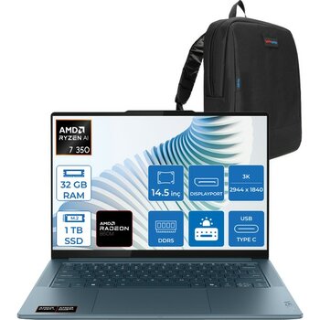 Lenovo Yoga Pro 7 14AKP10  Amd Ryzen Aı 7 350 32GB Ram 1tb SSD 14.5" 3k (2944X1840) OLED 1000NITS Freedos Taşınabilir Bilgisayar YG83KG000GTRF03+ZE...