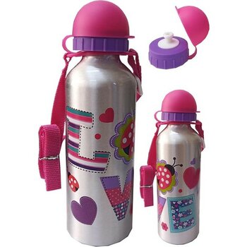 Dolphin Kız Çocuk Matara 500 ml Pembe 1 Adet Alüminyum Suluk Okul Matarası Öğrenci Suluğu