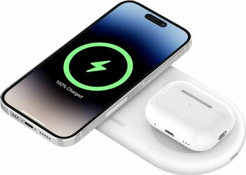 Belkin BoostCharge Pro 2'si 1 Uyumlu arada MageSafe Kablosuz Şarj İstasyonu -