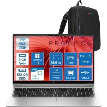 Hp Probook 450 G10 Intel Core I5 1334U 4.6ghz 8gb 512GB SSD Iris® Xe Graphics Windows 11 Home 15.6" IPS Fullhd (1920X1080) 250NITS Taşınabilir Bilg...