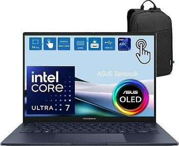 Asus Zenbook 14 UX3405CA-QL286W Intel Core Ultra 7 255H 16GB LPDDR5X 512GB SSD Intel Arc Graphics 14.0" Wuxga OLED 400NIT Windows 11 Home Dokunmatik Taşınabilir Bilgisayar Snertech Çanta - 512 GB - 16