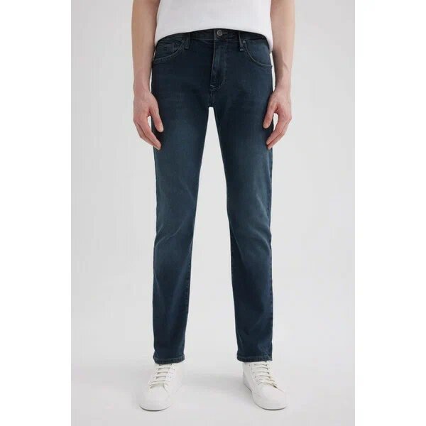 DeFacto Sergio Regular Fit İndigo 38 / 32 Regular Fit Normal Kalıp Normal Bel Boru Paça Jean Pantolon