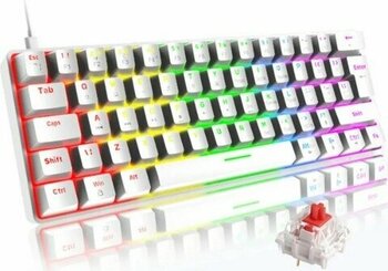 silabor Rgb T60 Mekanik Klavye Beyaz Renk Kırmızı Switch