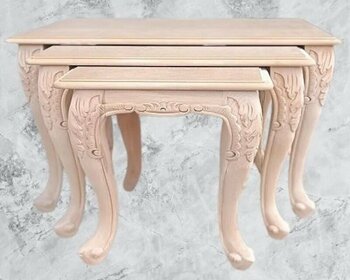 Zigon Sehpa 90364 Model Ham Aslan Ayak Lüks Oyma Klasik Kayın Kaplama El Yapım