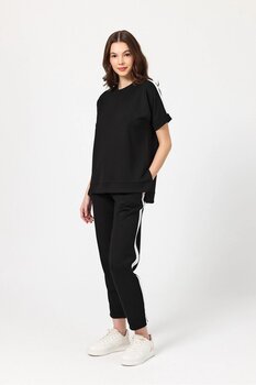 zitex Bisiklet Yaka Modal Kumaş Yanları Şeritli Eşofman Takımı 4XL Beden