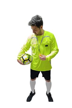 Albayrak Spor Hakem Forması, Reflektör Logolu, Uzun Kollu Tek Üst Forma, Sarı S Beden