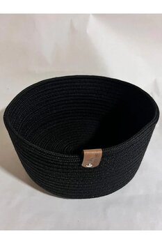 BEVEZ HOME Jüt Hasır Sepet , Çok Amaçlı Sepet, Banyo Ve Mutfak Organizeri Hasır 17x10 siyah