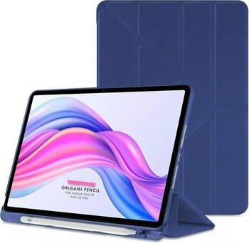 TEKNETSTORE Honor Pad X9 11.5'' Inç 2023 Tablet Uyumlu Kılıf Katlanır Kalemlikli Standlı Uyku Modlu Akıllı Kapak - Lacivert