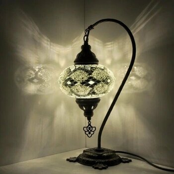 Mosland Home Mozaik Lamba Beyaz Masaüstü Lamba