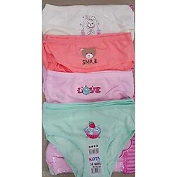 Kota 3410 001 Renkli Baskılı Kız Çocuk Slip Külot 12'li