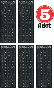 MN6 MF01 F Klavye Sticker/5 Adet-Laptop PC Uymlu-Silinmez/Türkçe F Klavye Sticker