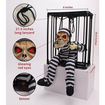 Mahkum Görünümlü Kuru Kafa Iskelet - Çok Renkli