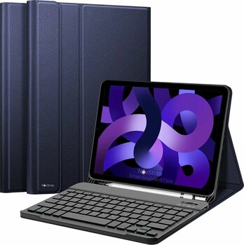 NovStrap Ipad Air 4/5 Nesil 10.9 Inç Ipad Air 11 Inç Uyumlu Bluetooth Klavyeli Kılıf Kapaklı Standlı Uyumlu