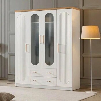 Setay Vita Bohem 4 Kapaklı Çekmeceli Dolap Beyaz Gardırop