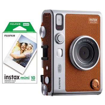 Instax Mini Evo Kahverengi 10'lu Film ve Fotoğraf Makinesi