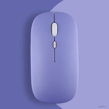 Huawei Tablet Şarj Edilebilir Sessiz Mouse Bluetooth + 2.4Hz Wifi Kablosuz Mouse Fare  Lavanta