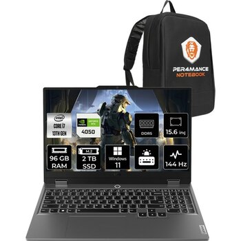 Lenovo Loq Intel Core I7 13650HX 96GB 2tb SSD RTX4050/6GB 105W 15.6" Fhd 144HzWindows 11 Pro Taşınabilir Bilgisayar & Per4 Çanta 83DV0117TRP419